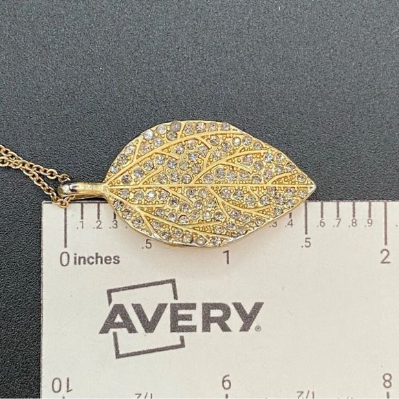 Vintage Lia Sophia Eden Efflorescence Leaf Necklace with Sparkle - Picture 7 of 16